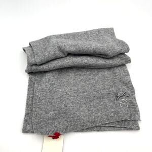 Avoca Monogram Alphabet Sparkle Scarf Ireland Wool Cashmere Heathered Gray